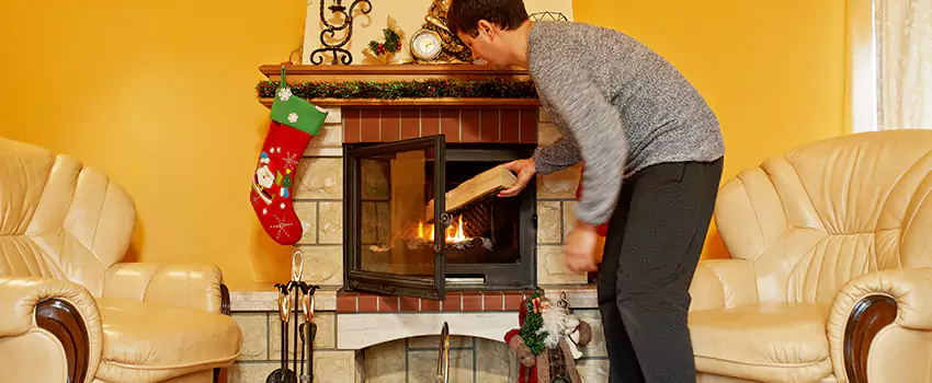 Rusted Metal Fireplace Restoration in Highland, California
